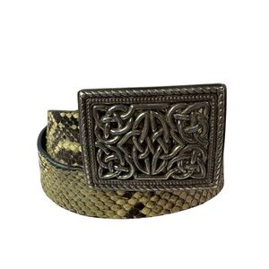 Genuine Vintage IVAN Beige Snake Skin Leather Belt For Men 38